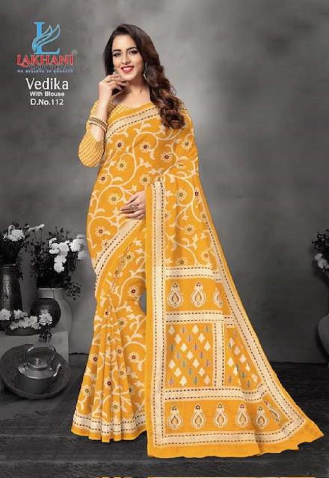 Vedika By Lakhani 108 To 113 Cotton Printed Sarees Wholesale Shop In Surat
